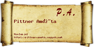 Pittner Amáta névjegykártya